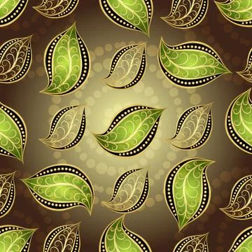 Floral seamless autumn pattern Stock Illustration
