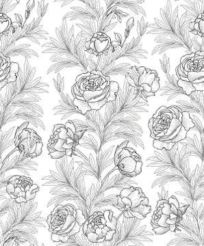 Floral seamless background. Flower pattern. Illustrazione stock