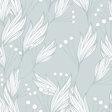 Floral seamless background pattern of hand - drawn elements 库存插图
