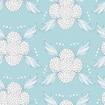 Floral seamless background pattern of hand - drawn elements Illustrazione stock