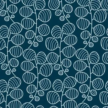Floral seamless background. Vector pattern design. Leaves nature seamless pat Stock Illustration