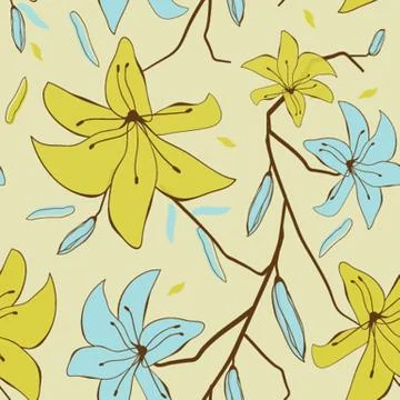Floral seamless beautiful pattern 스톡 일러스트