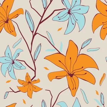 Floral seamless beautiful pattern 스톡 일러스트