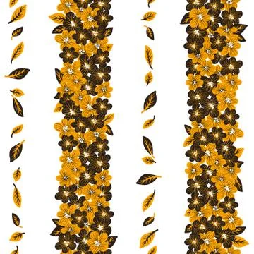 Floral seamless border Stock Illustration