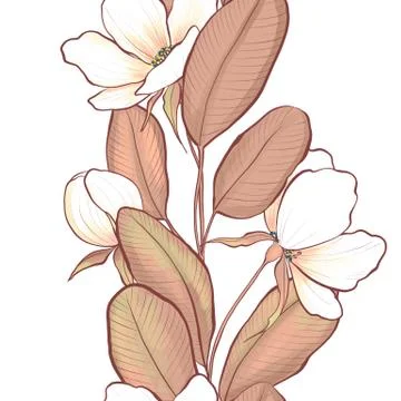 Floral seamless border Stock Illustration