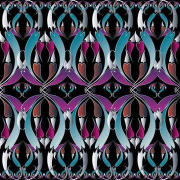 Floral seamless border pattern. Abstract background. Elegant flourish wallpap Stock Illustration