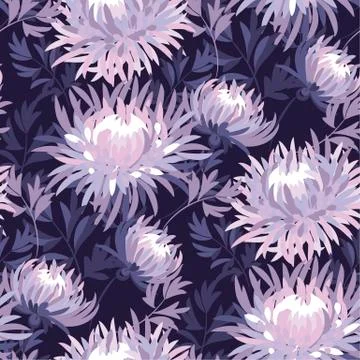 Floral seamless color pattern Stock Illustration