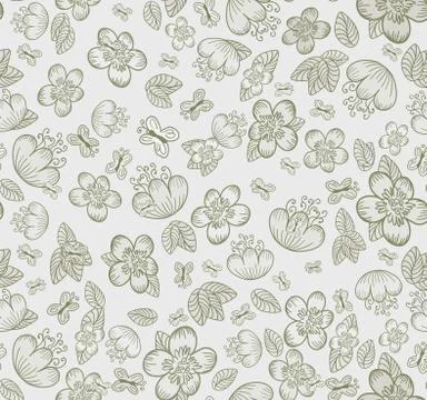 Floral Seamless Cute Pattern Stock Illustration