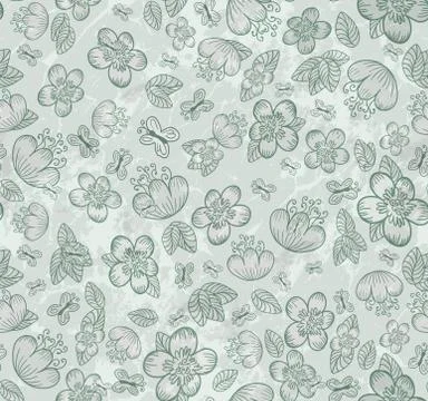 Floral Seamless Cute Pattern Stock Illustration