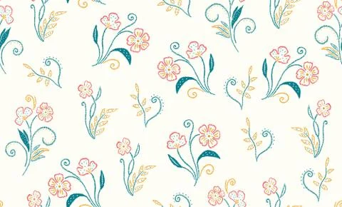 Floral seamless cute pattern in small pretty flower. Stock Illustration