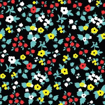 Floral seamless cute pattern in small pretty flower. Stock Illustration