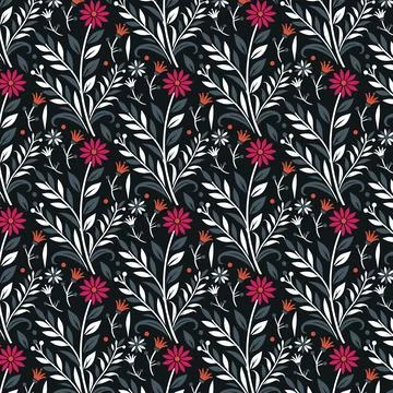 Floral seamless digital print pattern for wallpaper bedding and textile fabric Stock Illustration