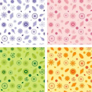 Floral Seamless Multicolor pattern, Vector design for paper, cover, fabric, text Stock Illustration