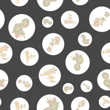 Floral seamless pattern with abstract leaves, flowers, petunias and daisies. Stock Illustration