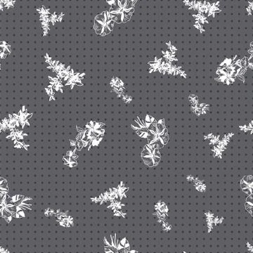 Floral seamless pattern with abstract leaves, flowers, petunias and daisies. Stock Illustration