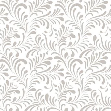 Floral seamless pattern with abstract shaped leaves. Stock Illustration