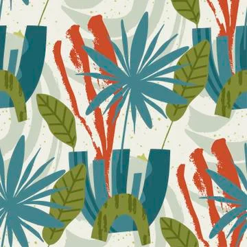 Floral seamless pattern. Abstract vector illustration. Stock Illustration