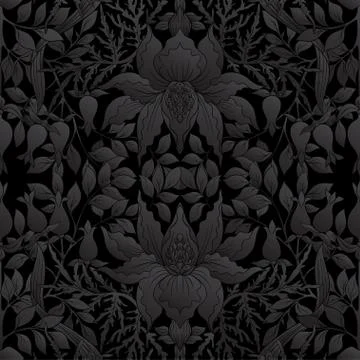 Floral Seamless pattern, background with In art nouveau style Stock Illustration