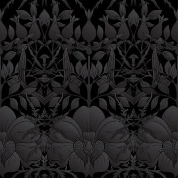 Floral Seamless pattern, background with In art nouveau style Illustrazione stock