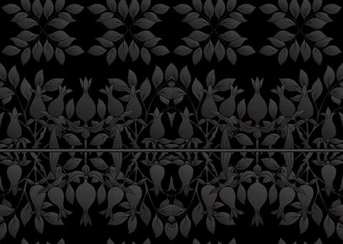 Floral Seamless pattern, background with In art nouveau style Stock Illustration