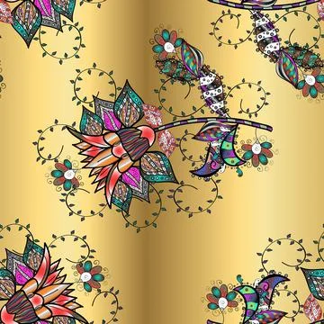 Floral seamless pattern background. Flower painting vector for t shirt printing. Illustrazione stock