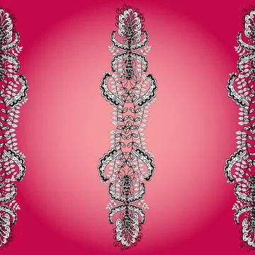 Floral seamless pattern background. Flowers on magenta, pink and red colors. Flo 스톡 일러스트