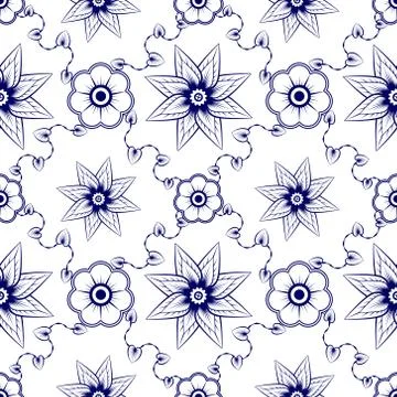 Floral seamless pattern background. Stock Illustration