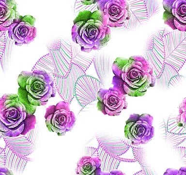 Floral seamless pattern with background 스톡 일러스트