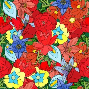 Floral seamless pattern background with leaves. イラスト素材