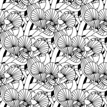 Floral seamless pattern background with leaves. Stock Illustration