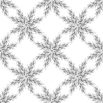 Floral seamless pattern background with leaves. Stock Illustration