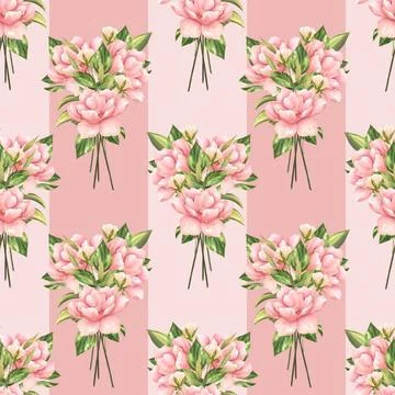 Floral seamless pattern background. Seamless pattern with pink flowers. Fl... Stock Photos