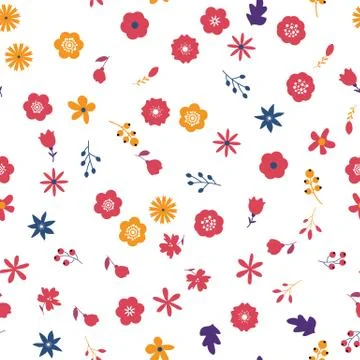 Floral seamless pattern background. Spring design decorative texture. Stock Illustration