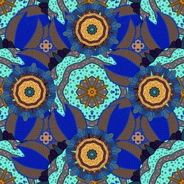 Floral seamless pattern background, summer flowers. Flat Flower Elements Design. Illustrazione stock