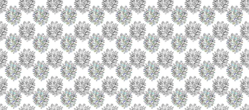 Floral seamless pattern background, summer flowers. Flat Flower Elements Design. Illustrazione stock