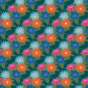 Floral seamless pattern background trend 2018 colors. Vector illustration 스톡 일러스트
