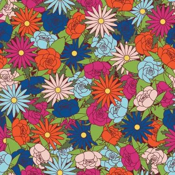 Floral seamless pattern background trend 2018 colors. Vector illustration 스톡 일러스트