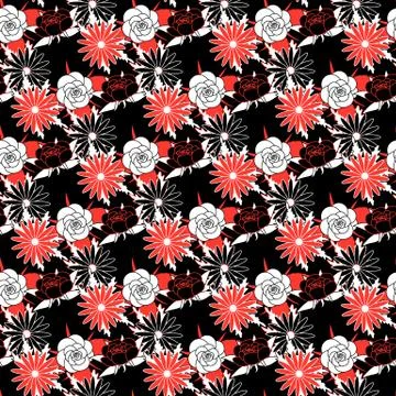 Floral seamless pattern background trend 2018 colors. Vector illustration Illustrazione stock