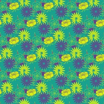 Floral seamless pattern background trend 2018 colors. Vector illustration 스톡 일러스트