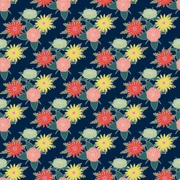 Floral seamless pattern background trend 2018 colors. Vector illustration 스톡 일러스트