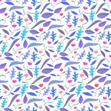 Floral seamless pattern background. Vector illustration for fabric and gift w Stock Illustration