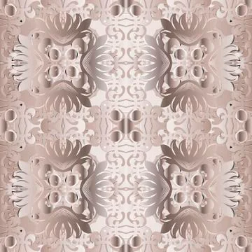 Floral seamless pattern. Baroque style ornamental vector backgro Stock Illustration