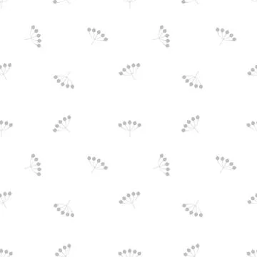 Floral seamless pattern with berries. Simple minimalistic background on white Illustrazione stock