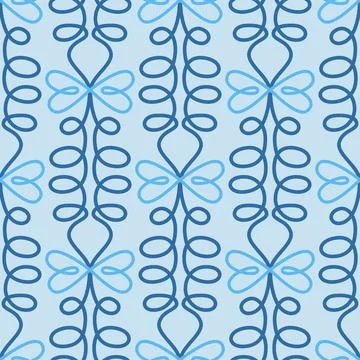 Floral seamless pattern blue abstract background for design Stock Illustration