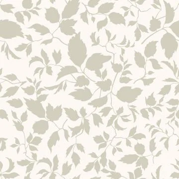 Floral seamless pattern Branch with leaves ornamental background Stock Illustration
