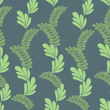 Floral seamless pattern with branches and leaves Stock Illustration