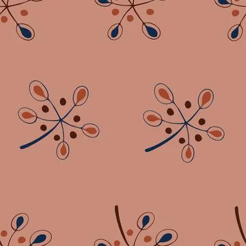 Floral seamless pattern in calm pink pastel colors, made in vector. Cute bran Stock Illustration