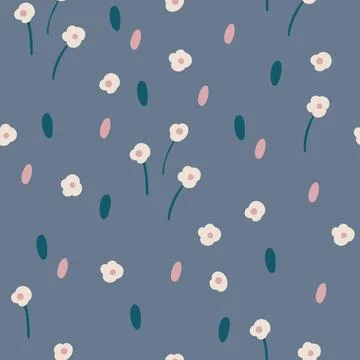 Floral seamless pattern. Creative blooming texture. Wildflowers background. G Stock Illustration