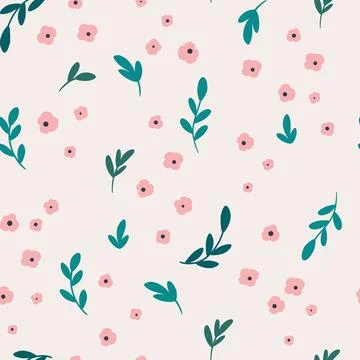 Floral seamless pattern. Creative blooming texture. Wildflowers background. G Stock Illustration