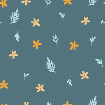 Floral seamless pattern. Creative blooming texture. Wildflowers background. G Stock Illustration